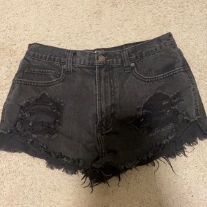 Black Jean shorts
